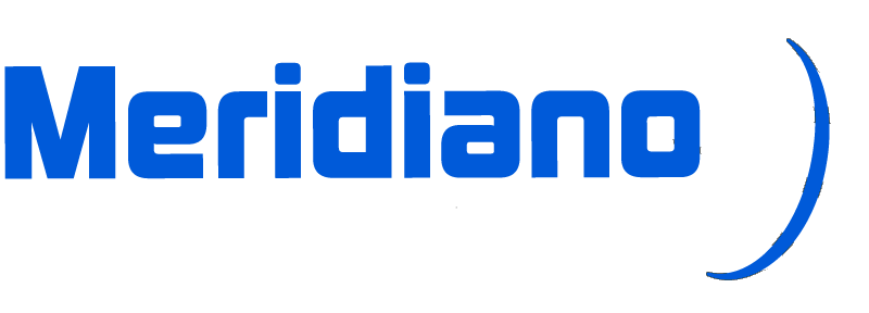 Logo Meridiano Raid blanco y azul